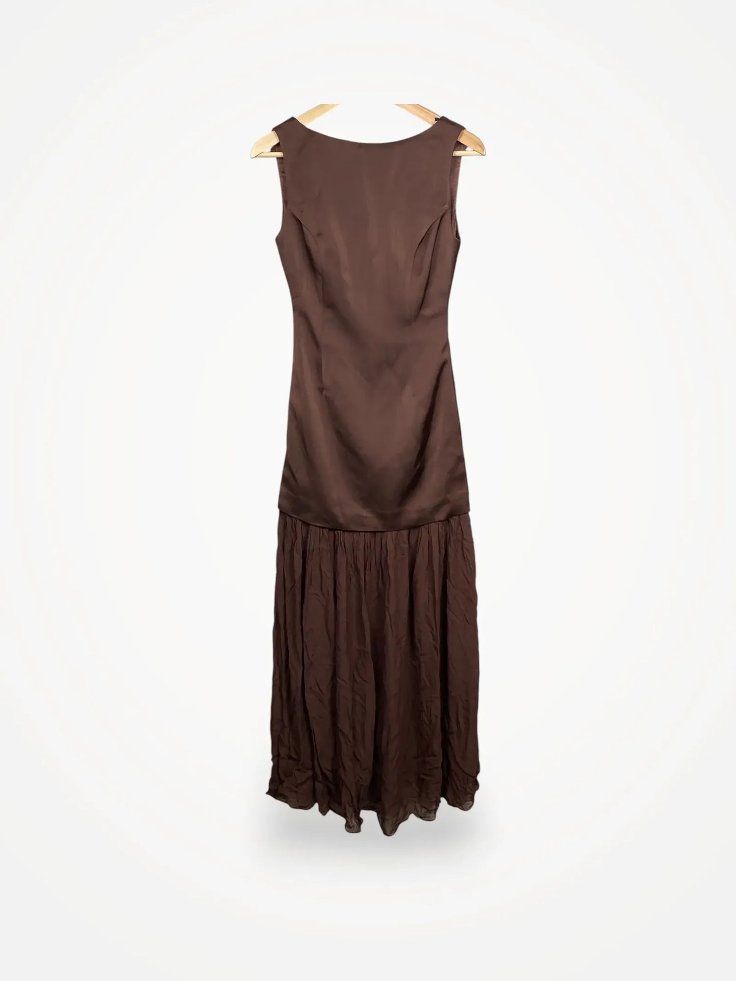 By Malina Karla Dropped Waist Chiffon Maxi Dress