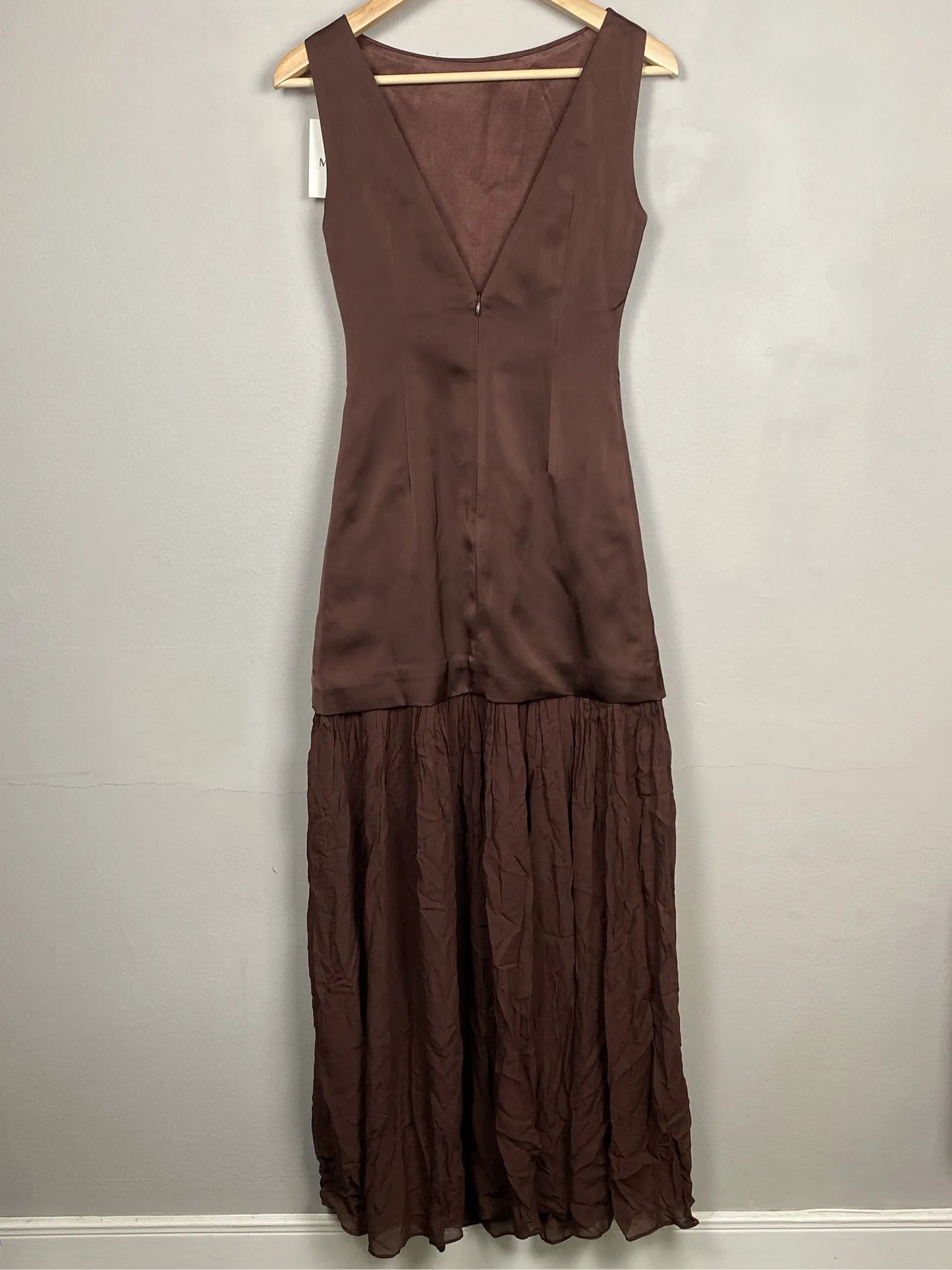 By Malina Karla Dropped Waist Chiffon Maxi Dress