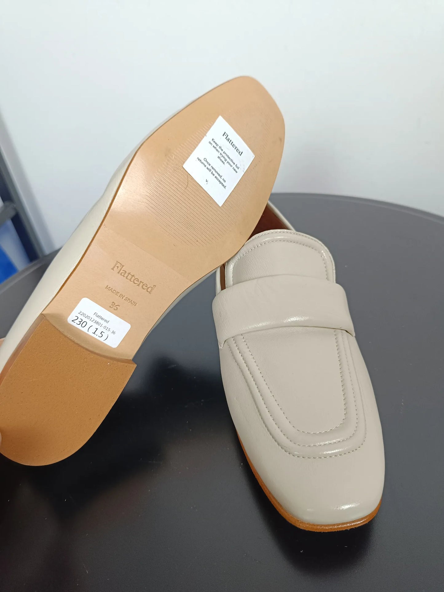 Flattered Vivienne Creme Leather Loafers