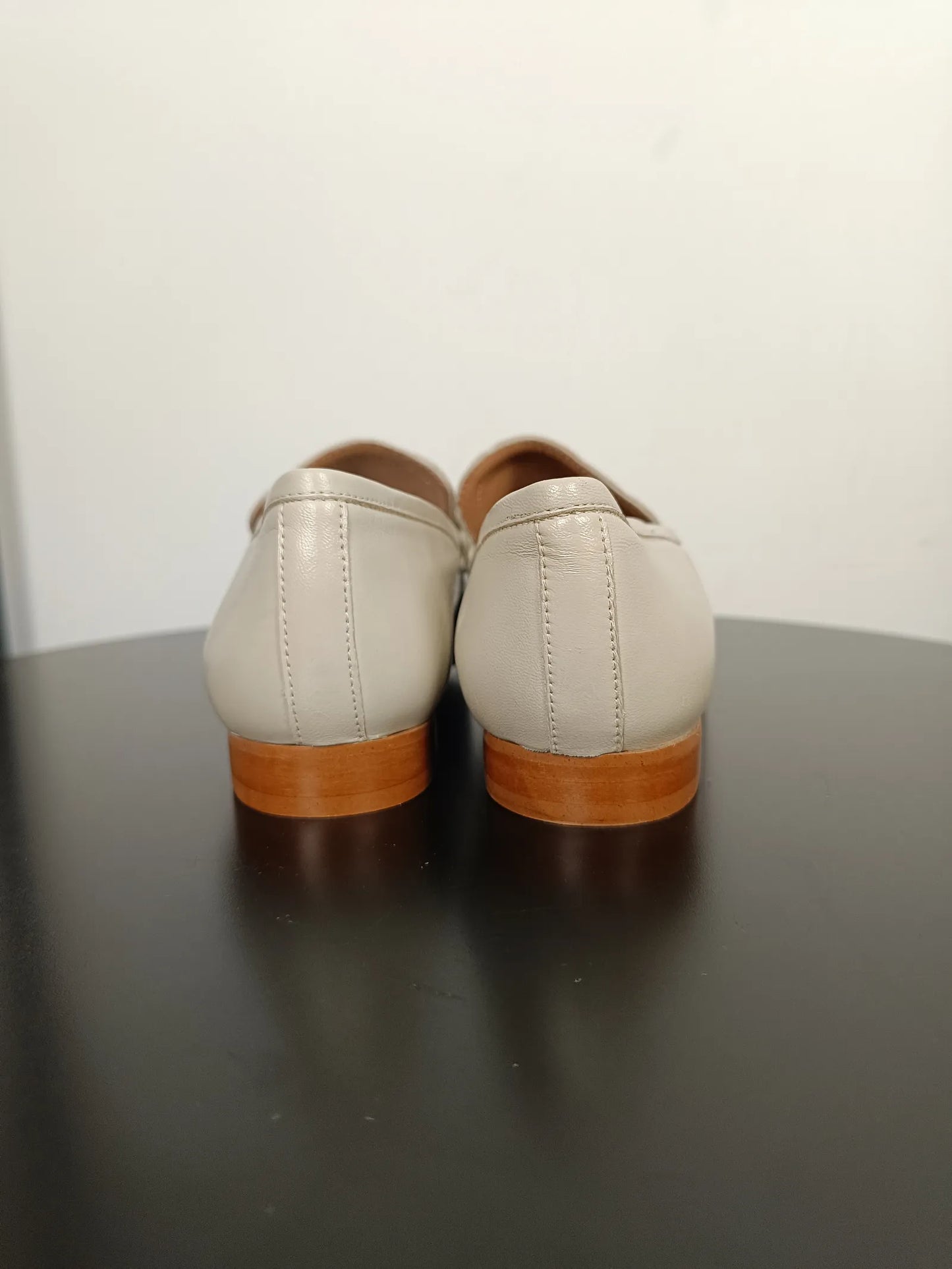 Flattered Vivienne Creme Leather Loafers