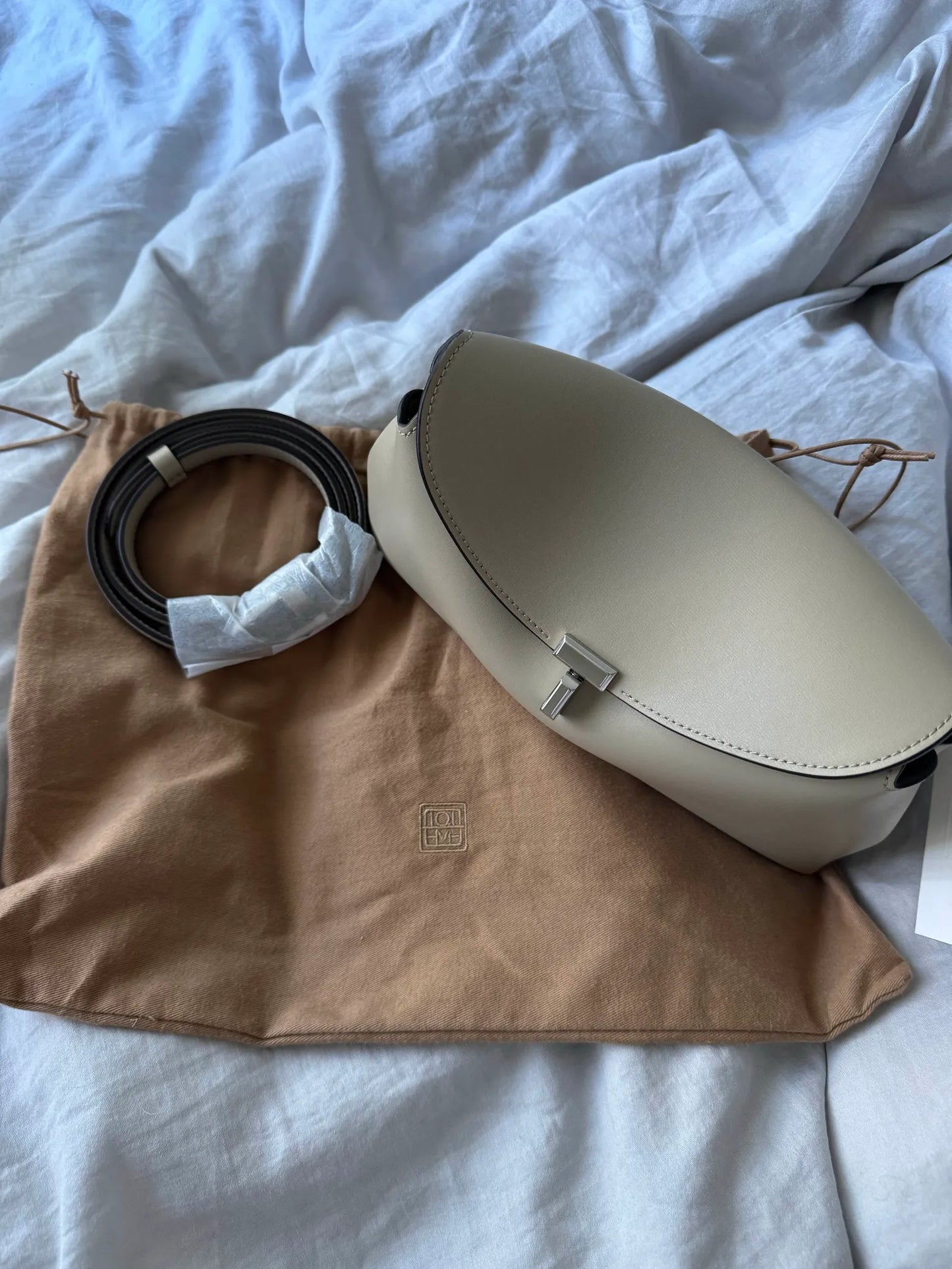 Toteme T Lock Leather Fawn Shoulder bag