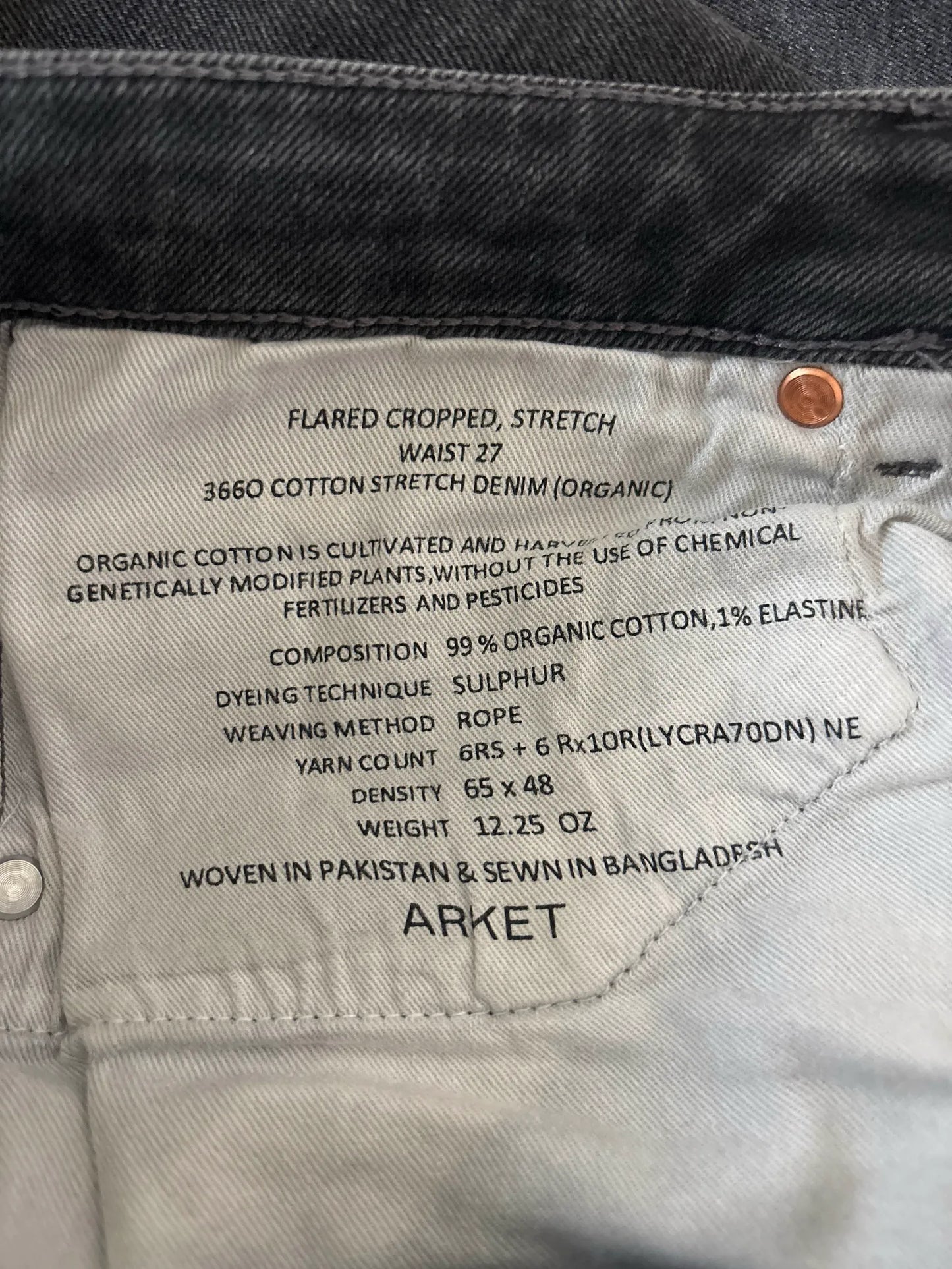 Arket Fern Cropped Utsvängda Stretchjeans Jeans