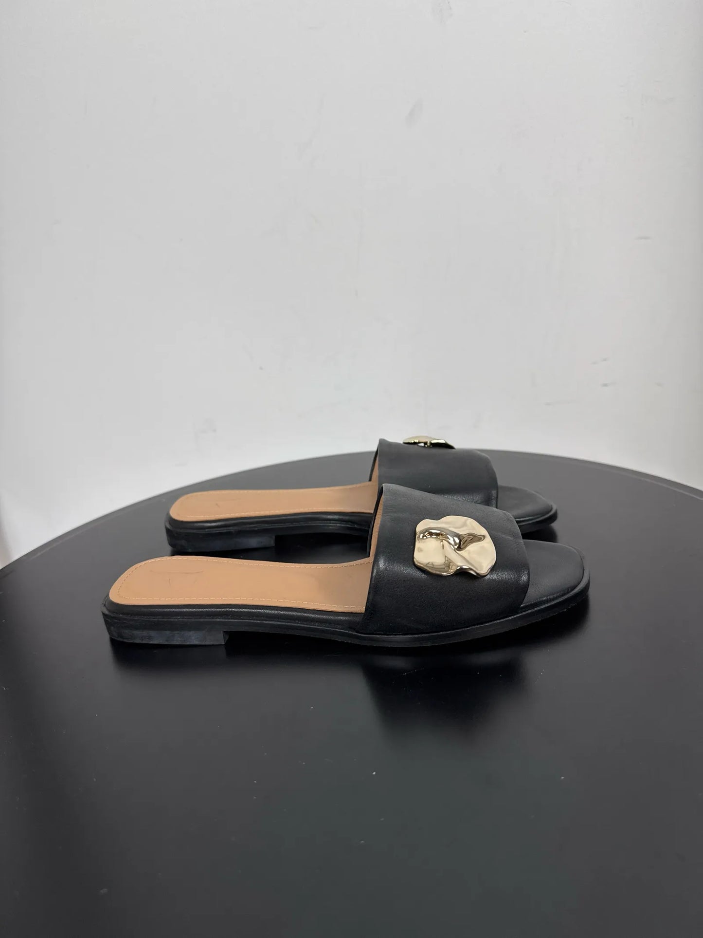 Flattered Mira Black Leather Sandalen
