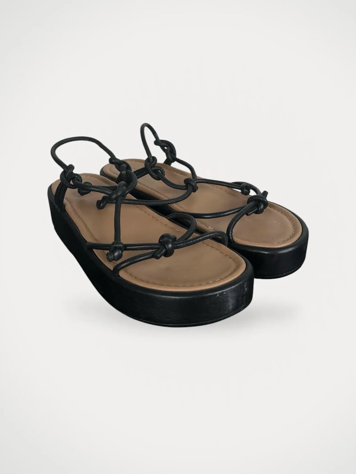 Flattered Heather Leather Black Sandalen