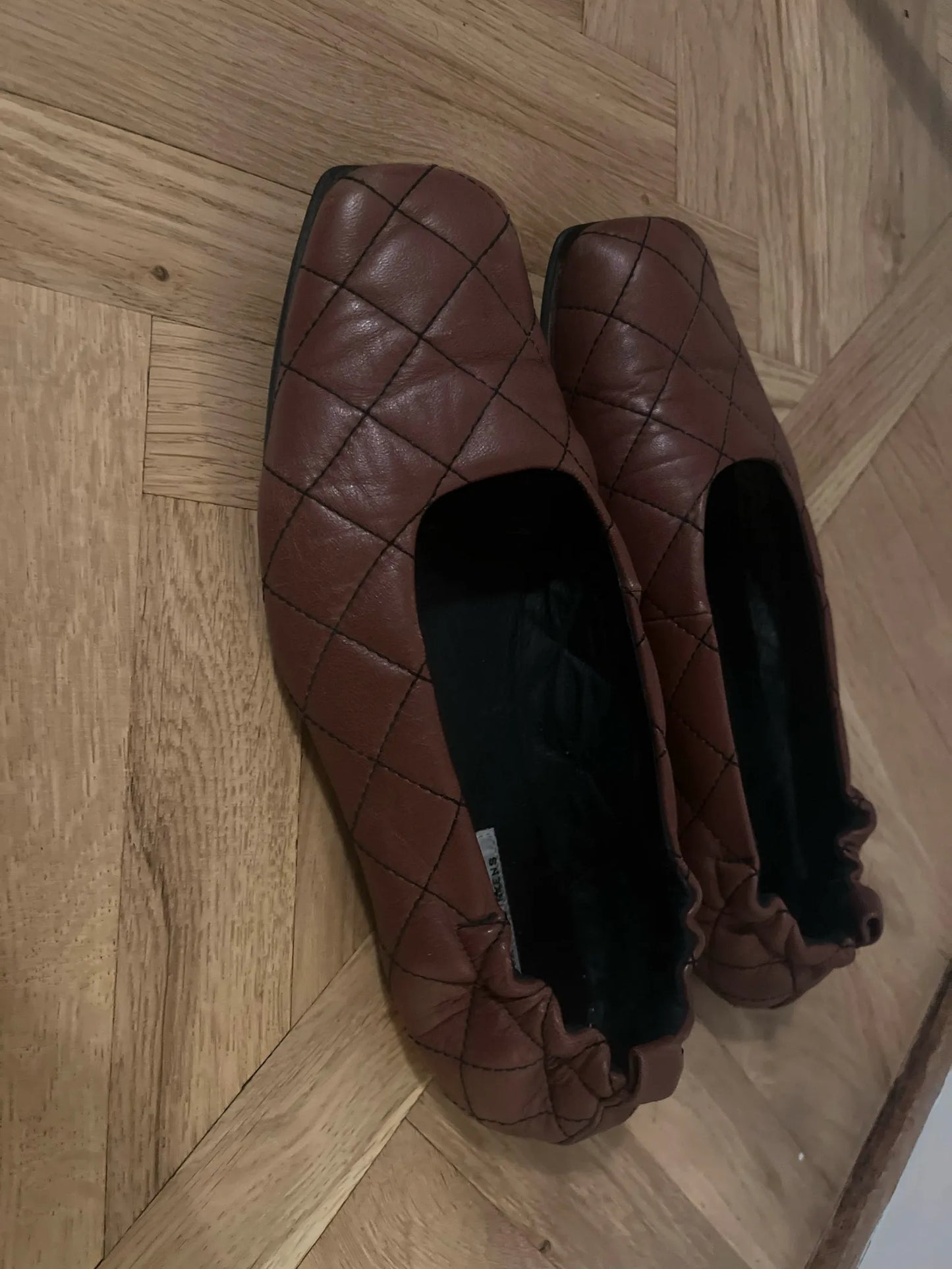 Blankens The Leah Quilted Brown Ballet flats