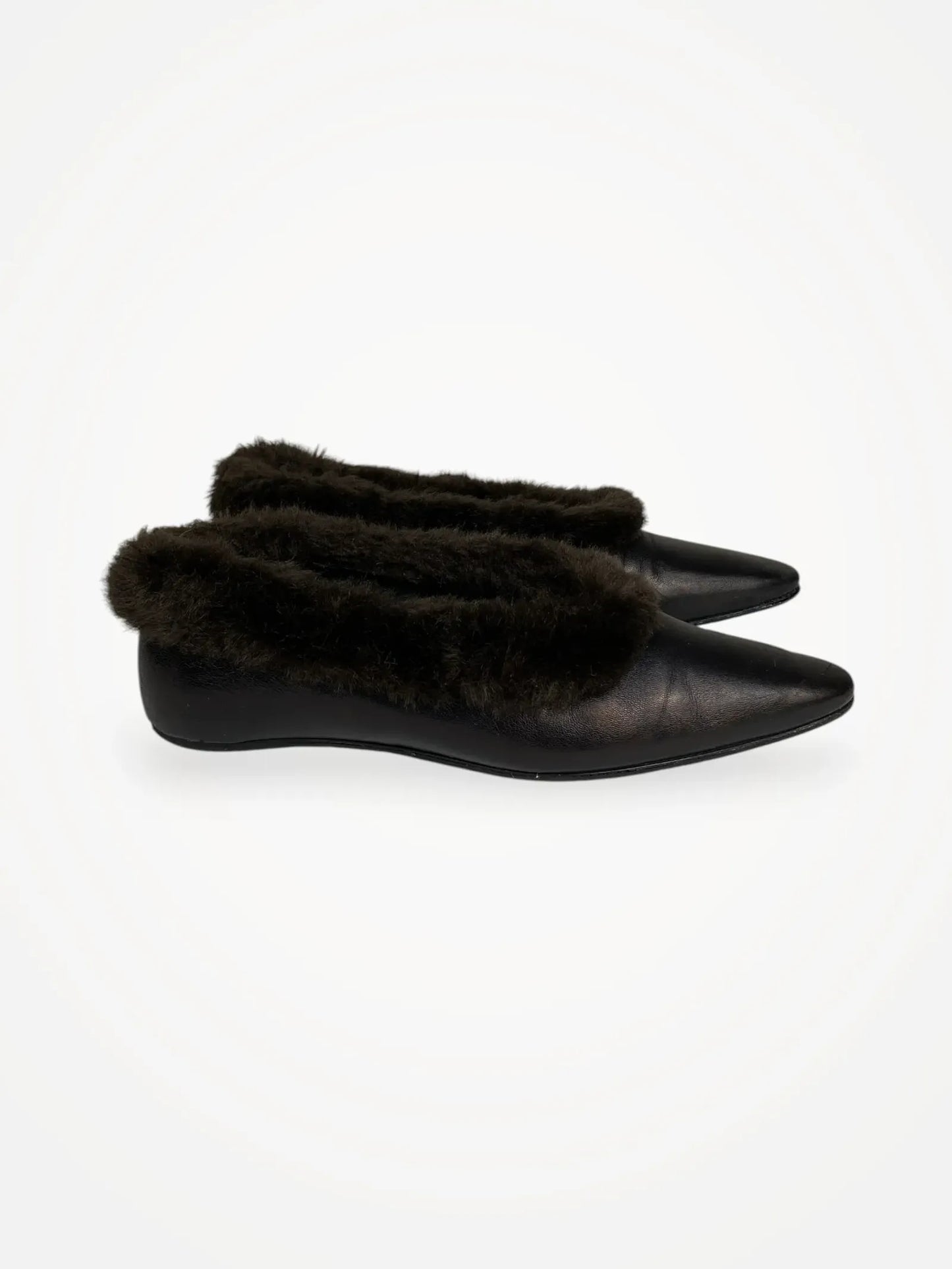 Toteme The Faux Fur Trim Ballerina Ballet flats