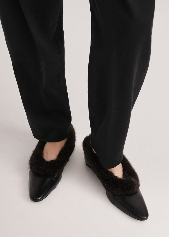 Toteme The Faux Fur Trim Ballerina Ballet flats