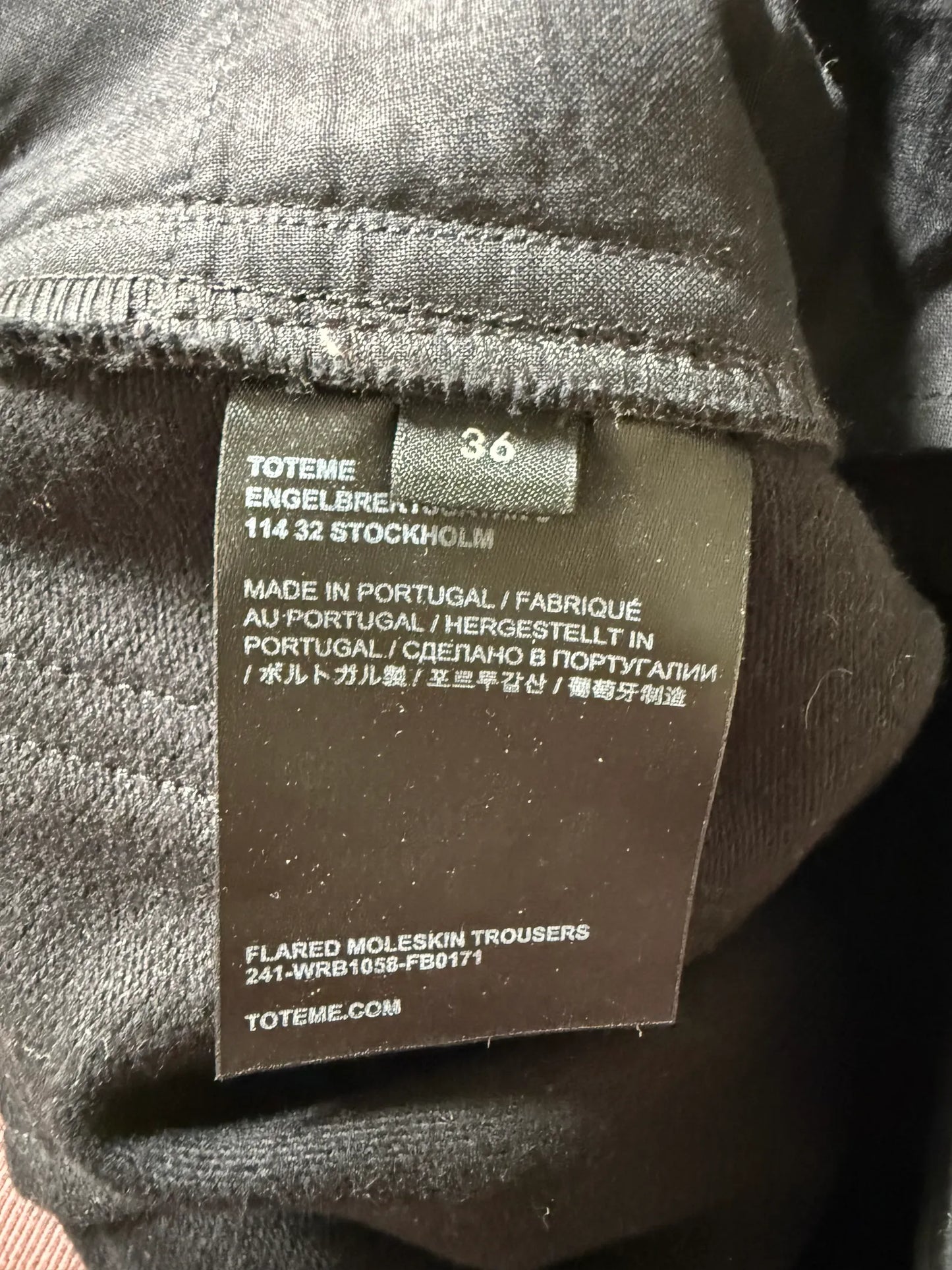 Toteme Flared Moleskin Trousers Trousers
