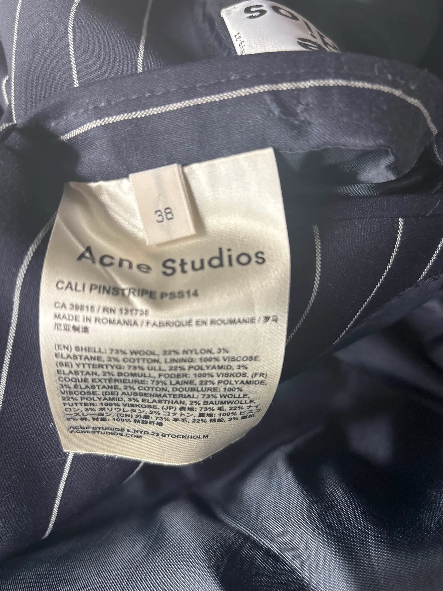 Acne Studios Cali Pinstripe Blazer