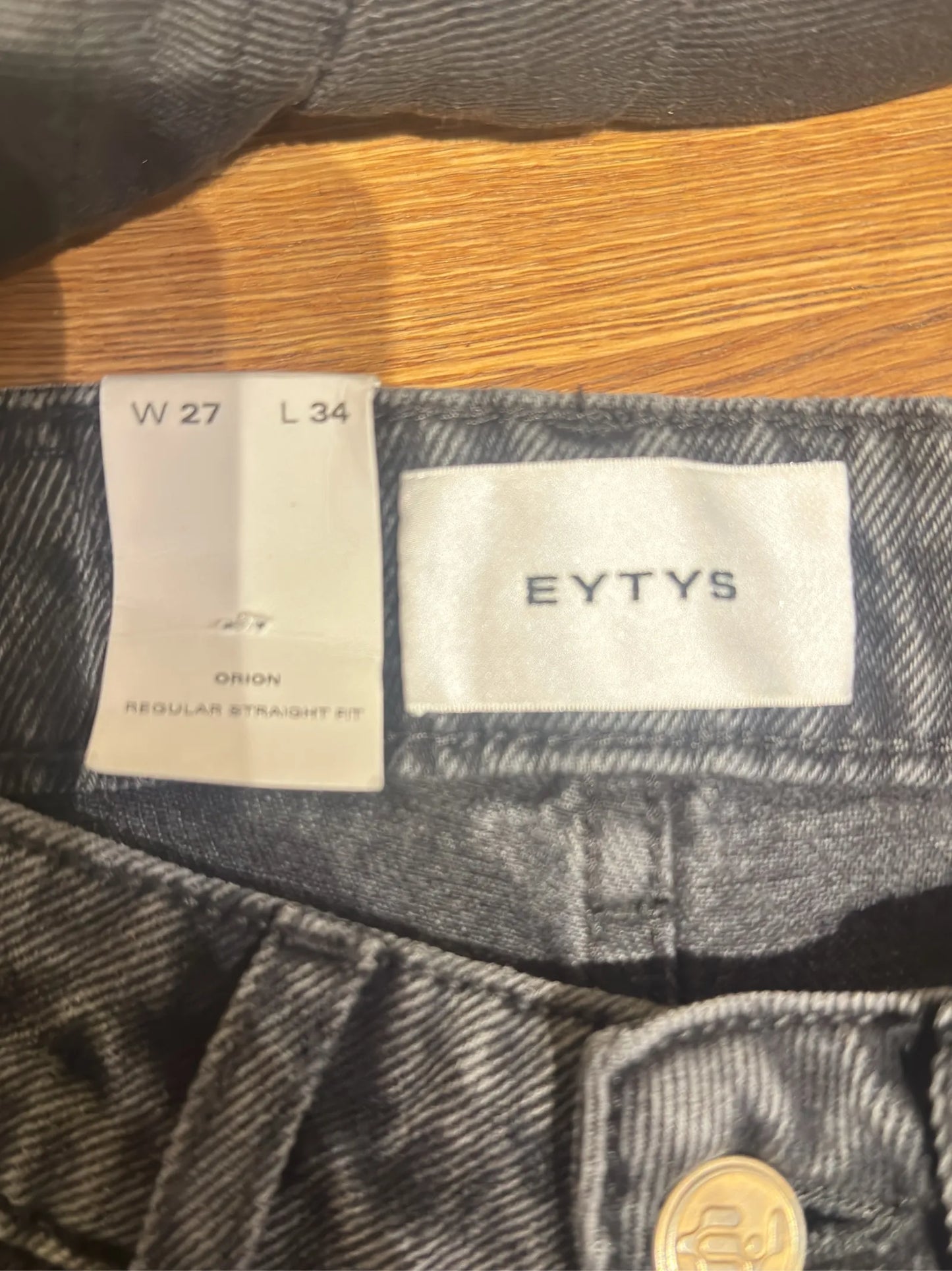 Eytys Orion Zip Stone Black Jeans