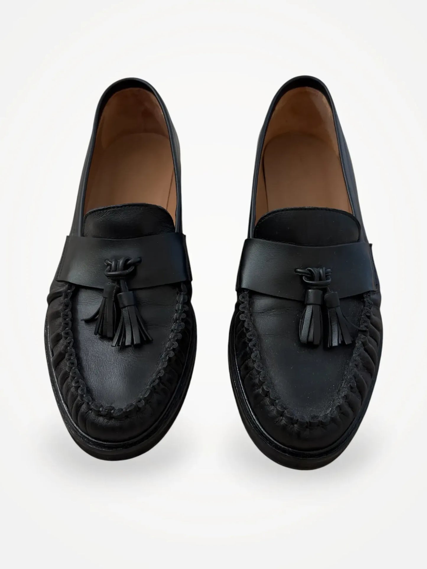 Flattered Sigrid Leather Black Loafers