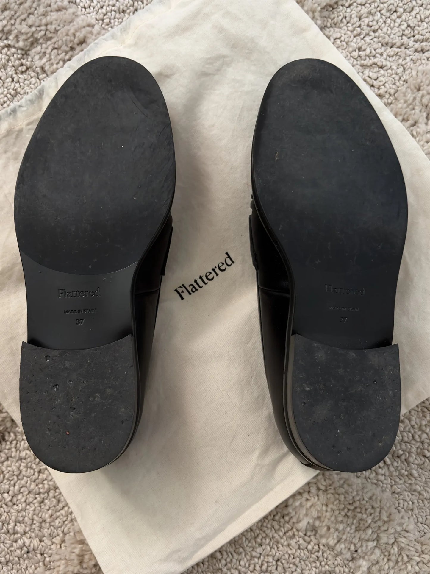 Flattered Sigrid Leather Black Loafers