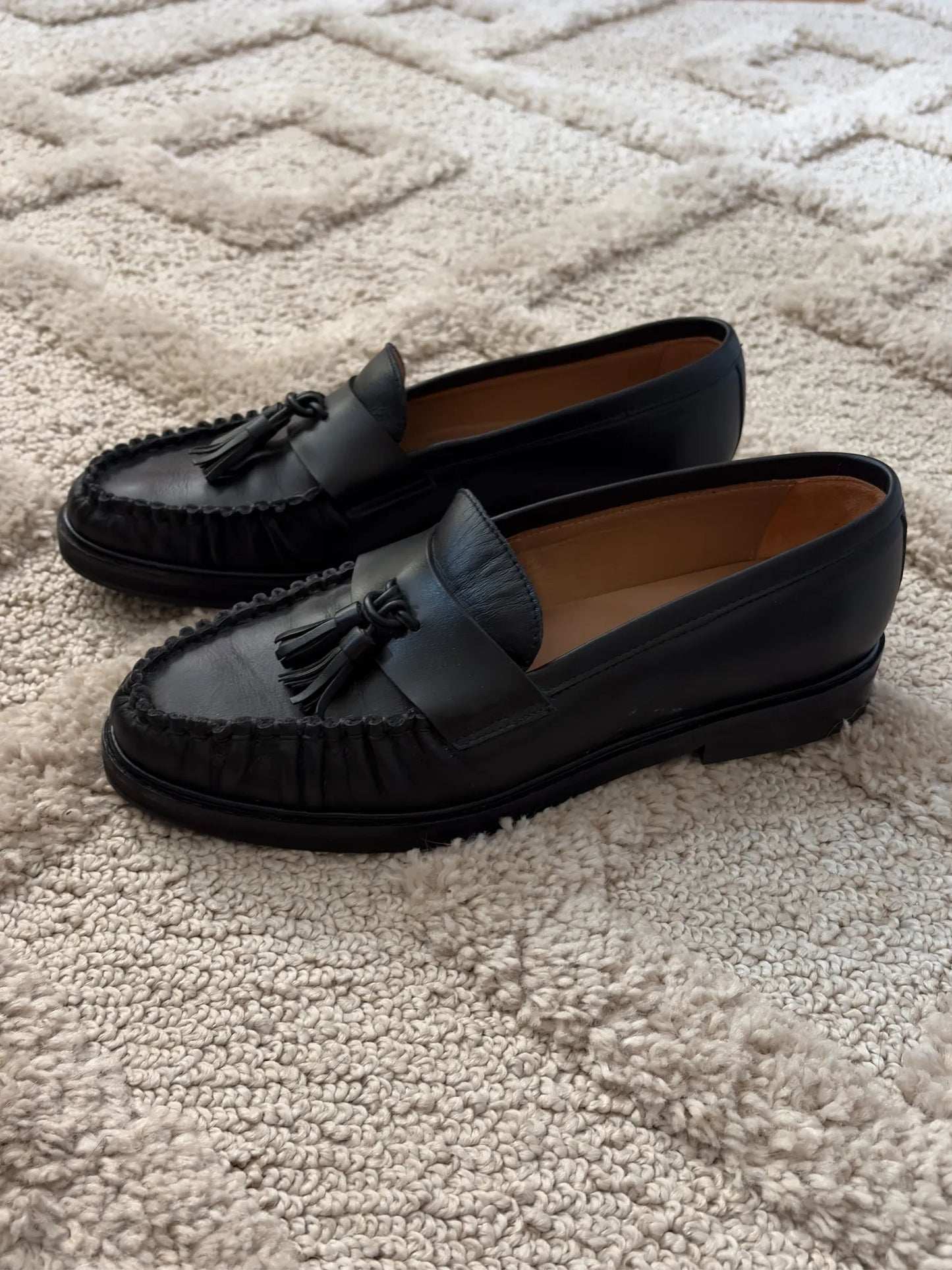 Flattered Sigrid Leather Black Loafers