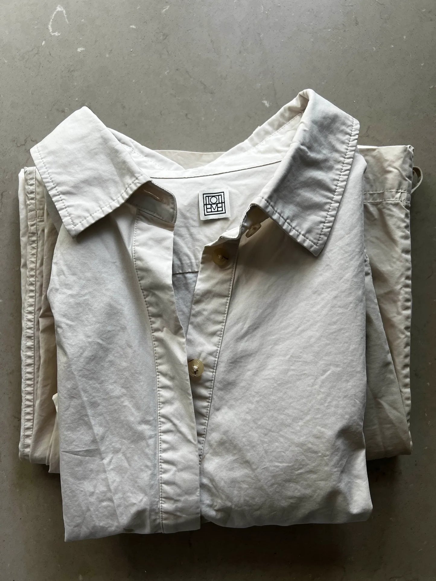 Toteme Cropped Cotton Poplin & Drawstring Set