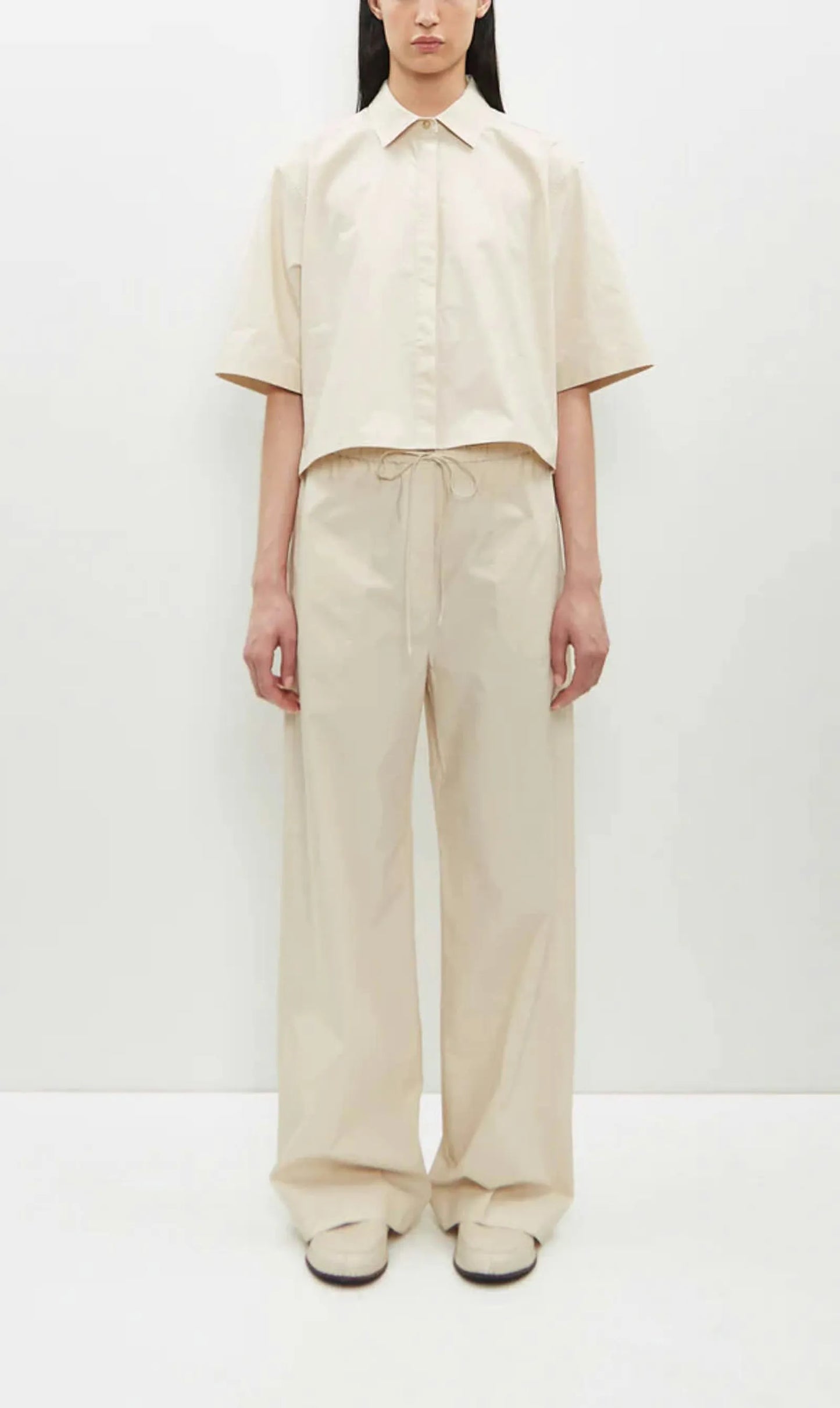 Toteme Cropped Cotton Poplin & Drawstring Set