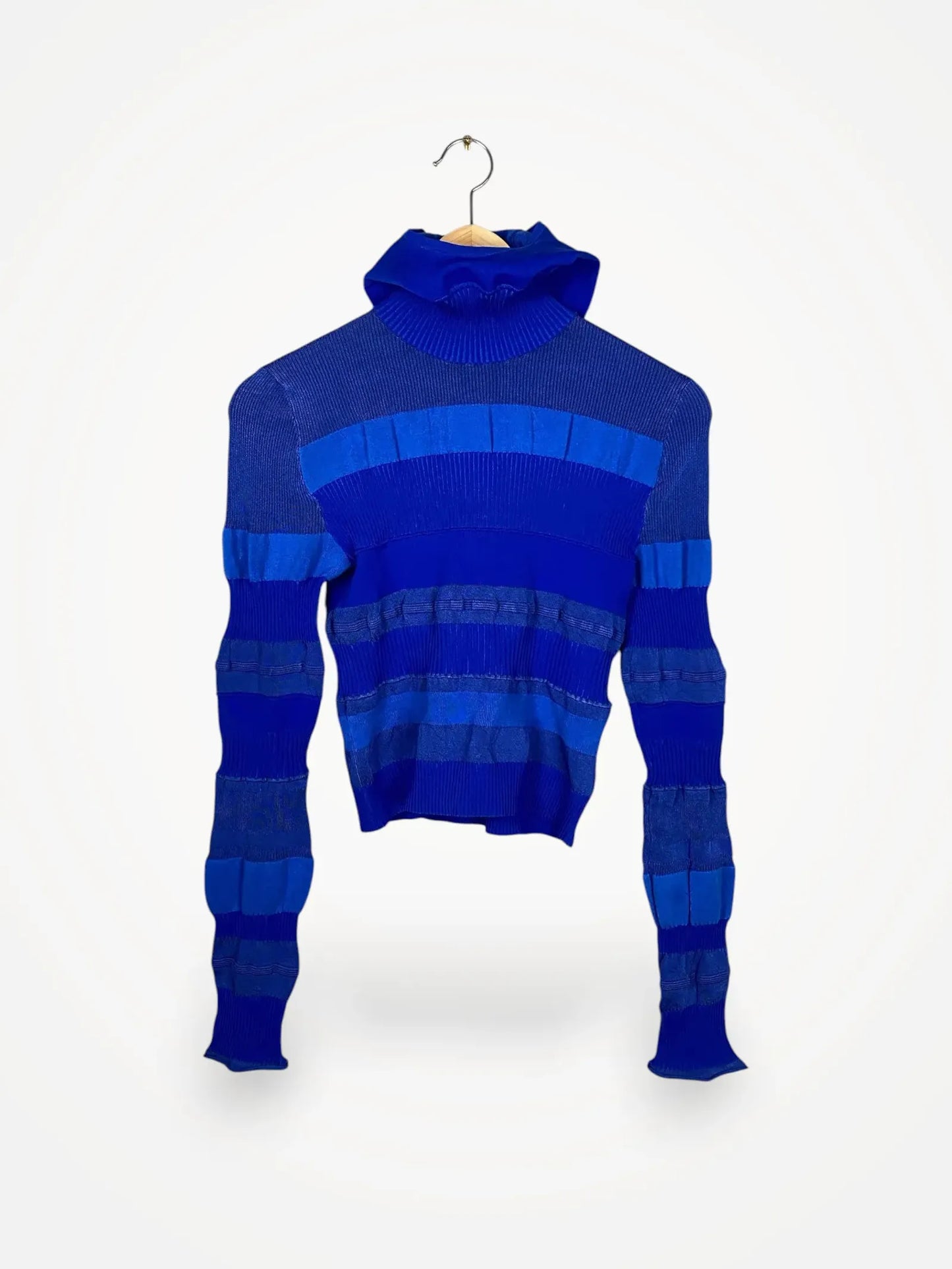 Acne Studios Mixed Ribbed High Neck Hoodie Turtleneck