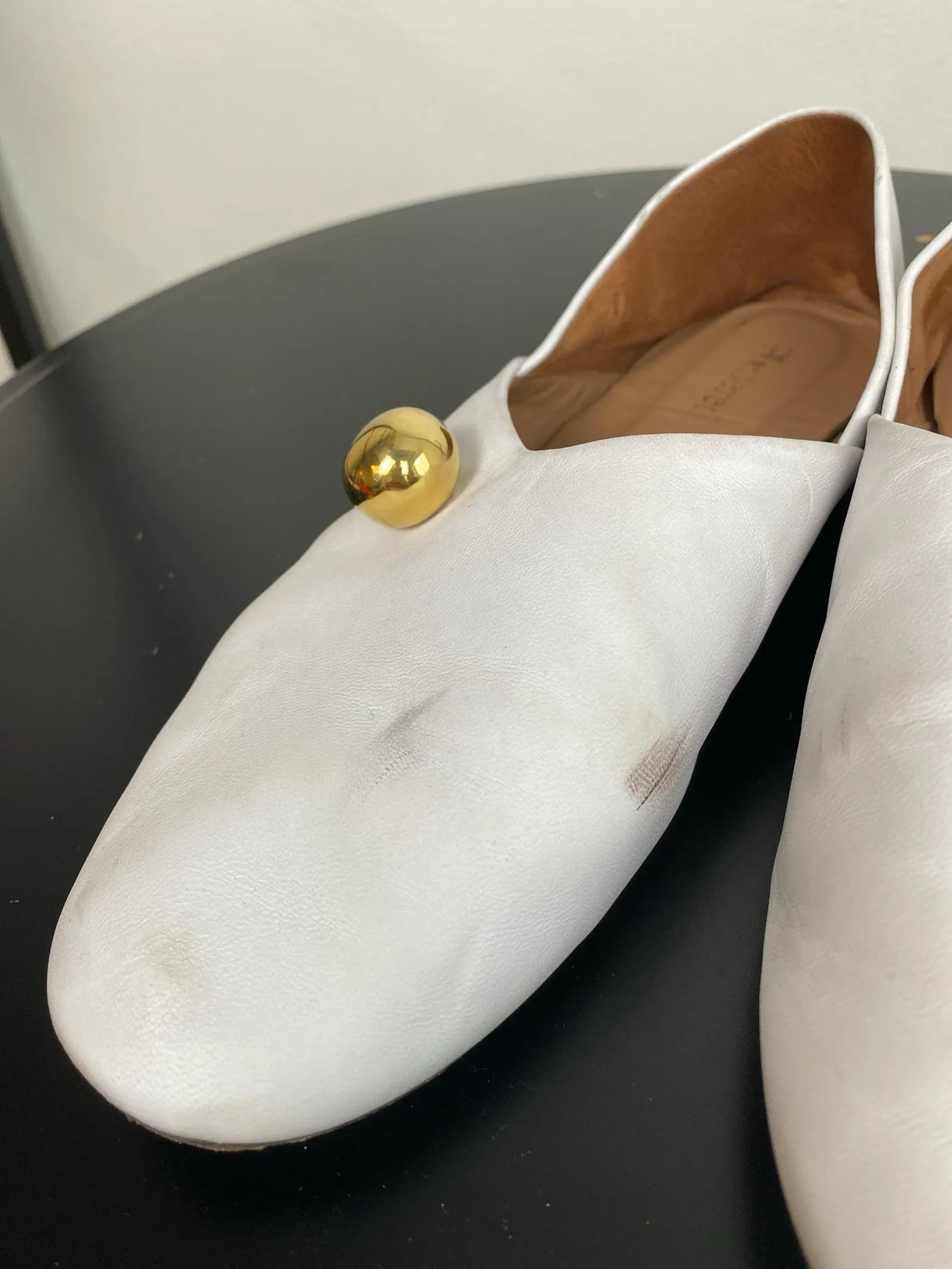 Flattered Pepper Leather White Ballet flats