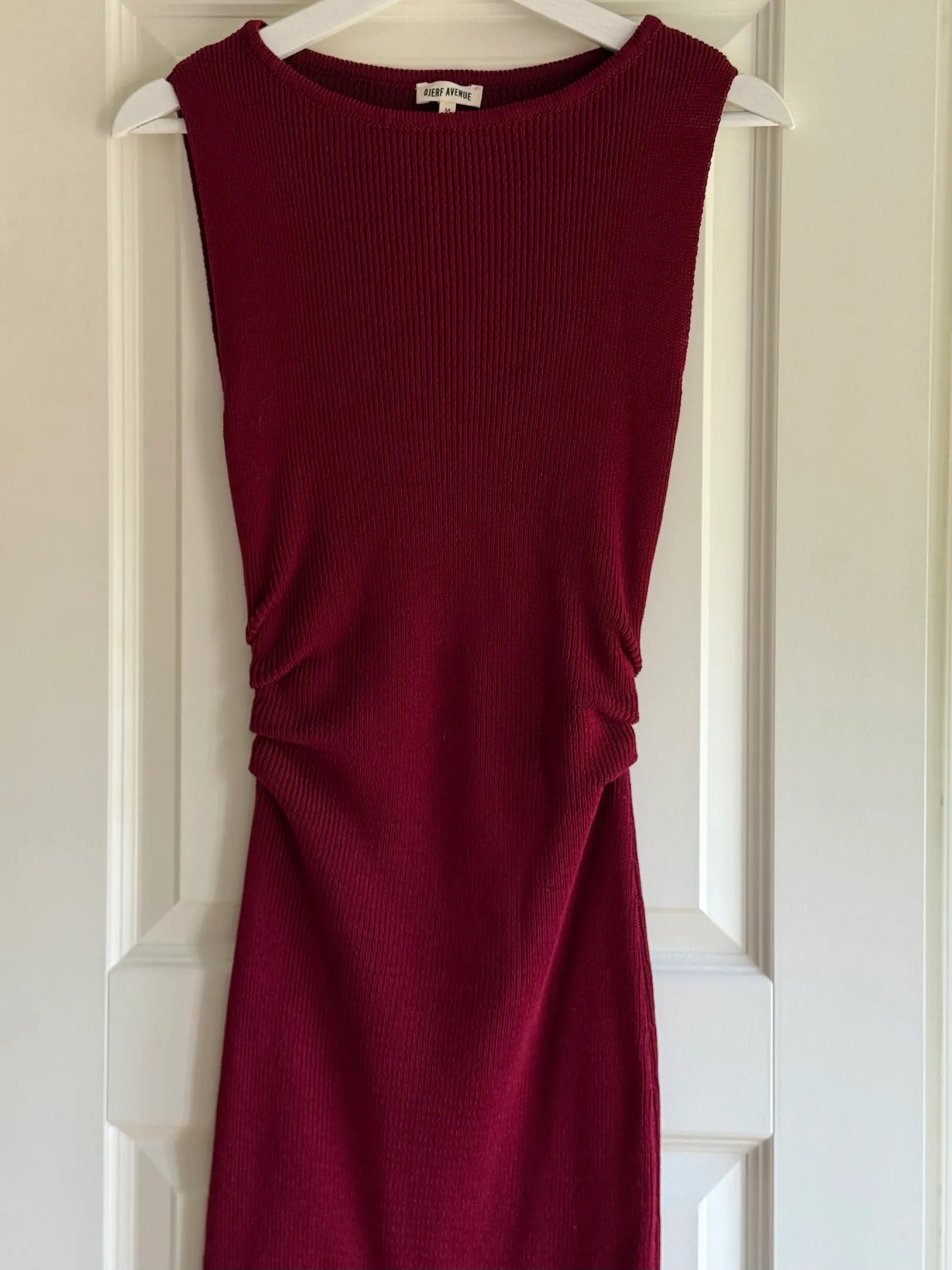 Djerf Avenue Knitted Bateau Cranberry Dress