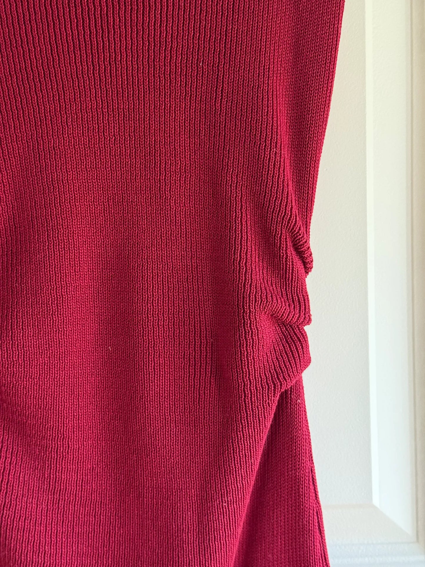 Djerf Avenue Knitted Bateau Cranberry Dress