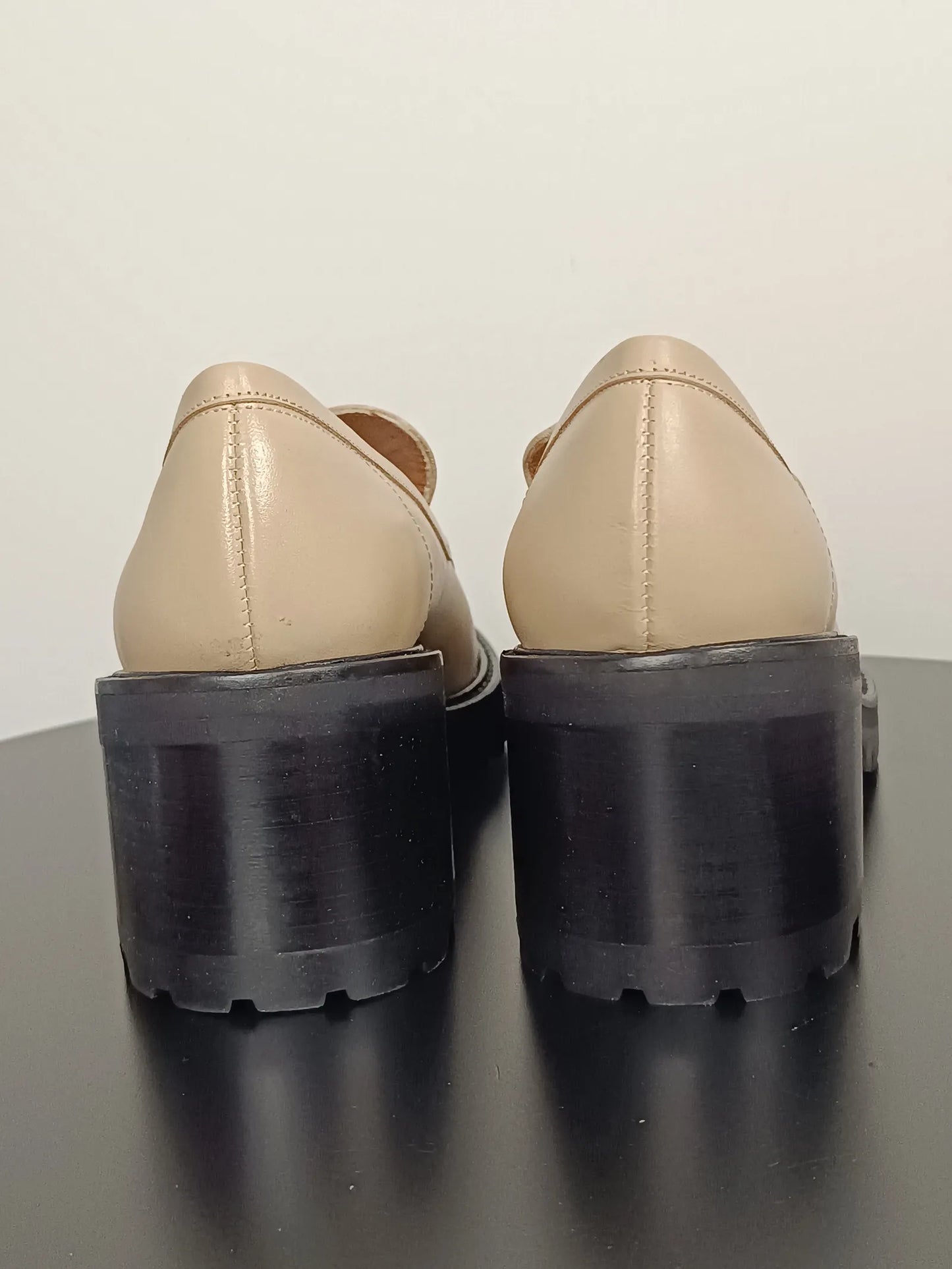 Flattered Saga Creme Leather Loafers