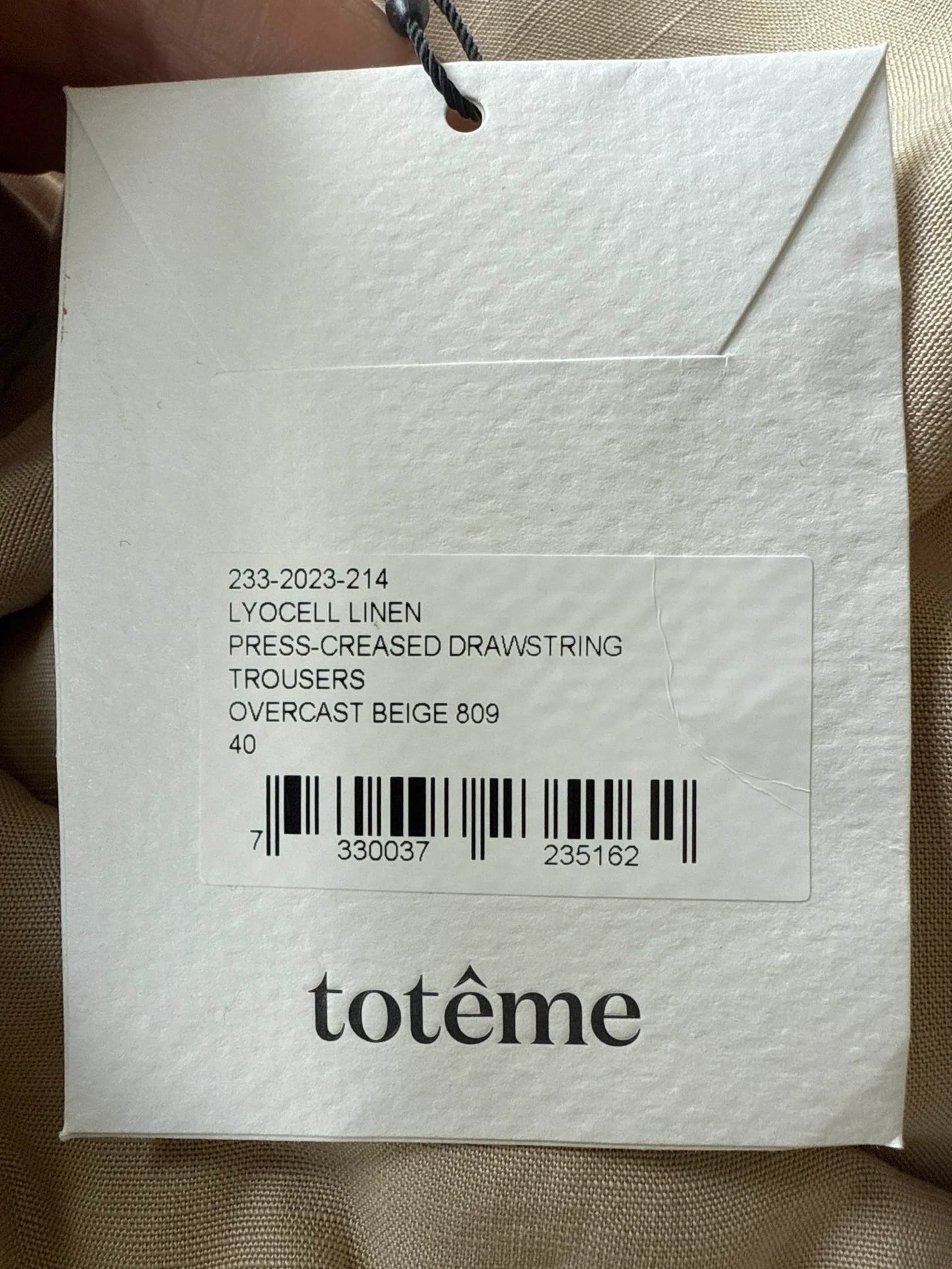 Toteme Pre-creased Drawstring Trusers Hose