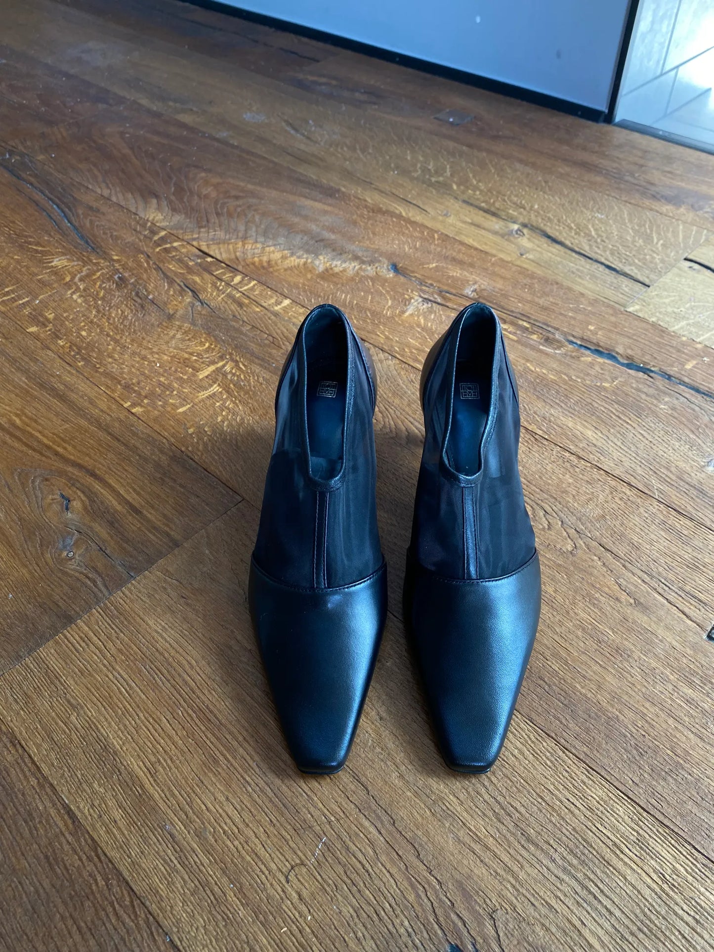 Toteme The T-strap Mesh Pump Black Heels