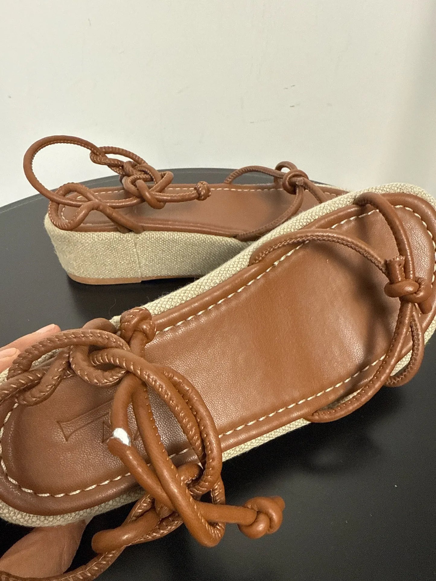 Flattered Heather Cognac Vegan Leather Sandals
