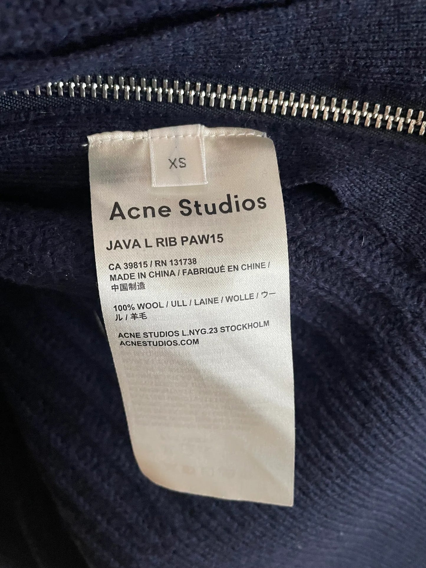 Acne Studios Java L Rib Pullover