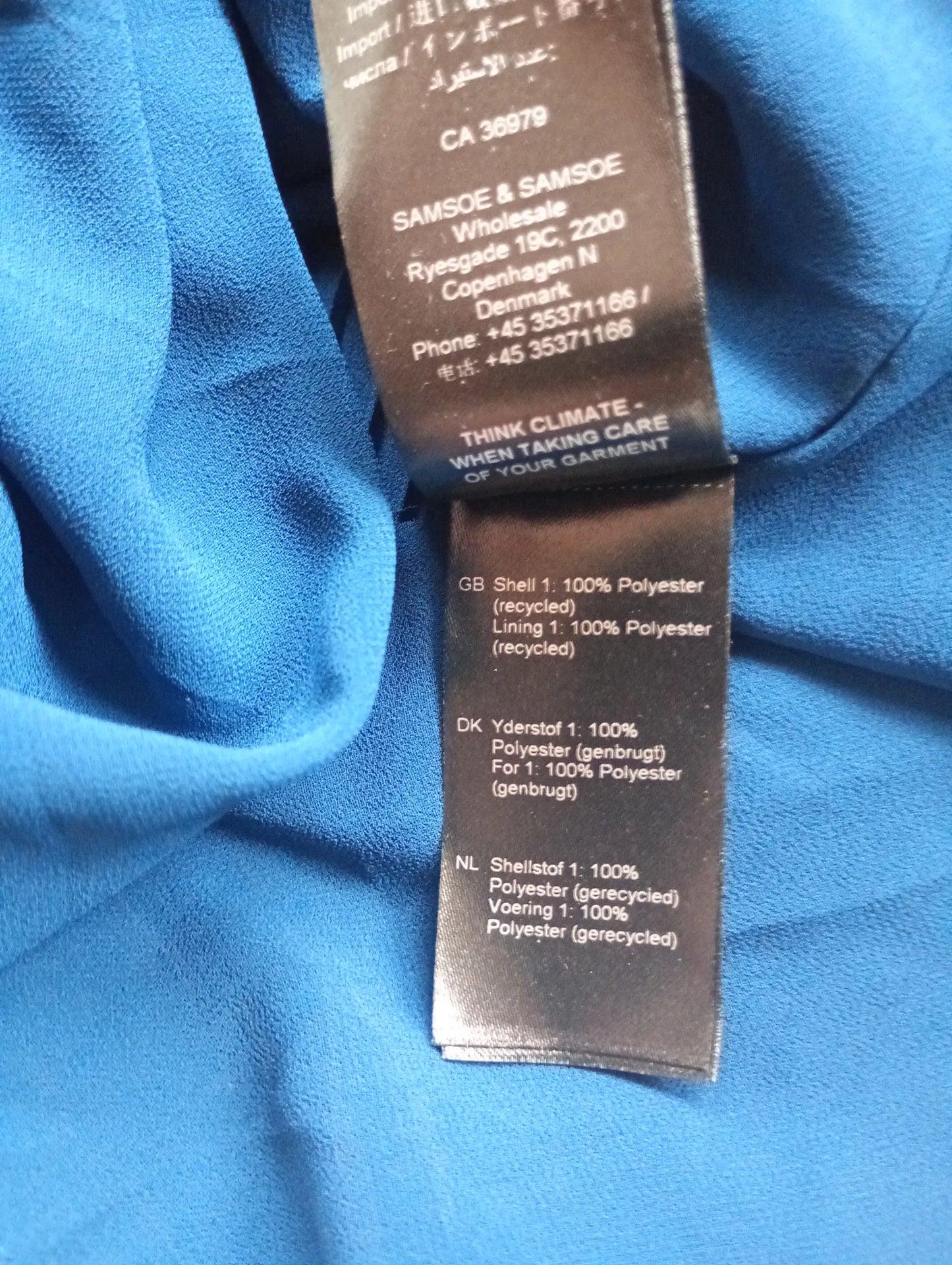 Samsøe Samsøe Rimini Long 6621 Colour Gibraltar Sea Dress