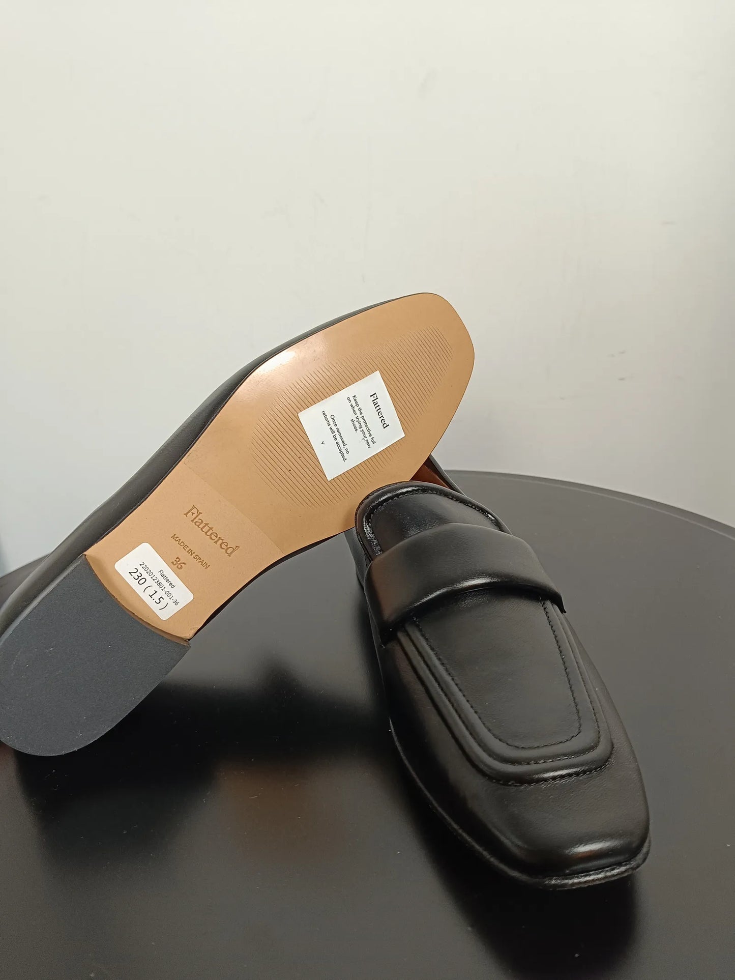 Flattered Vivienne Black Leather Loafers