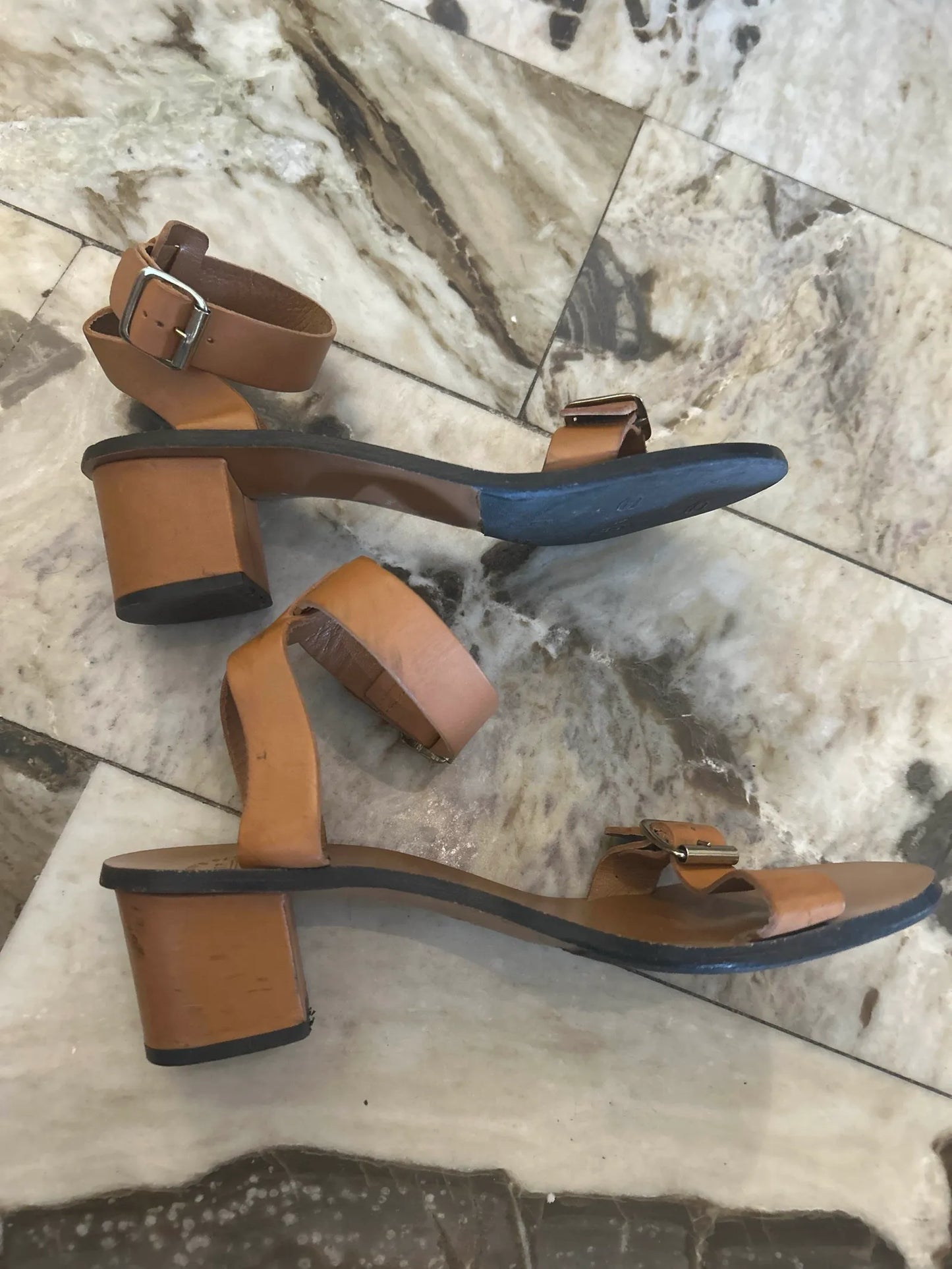 ATP Atelier Carmen Brandy Leather Strap Heels Sandals
