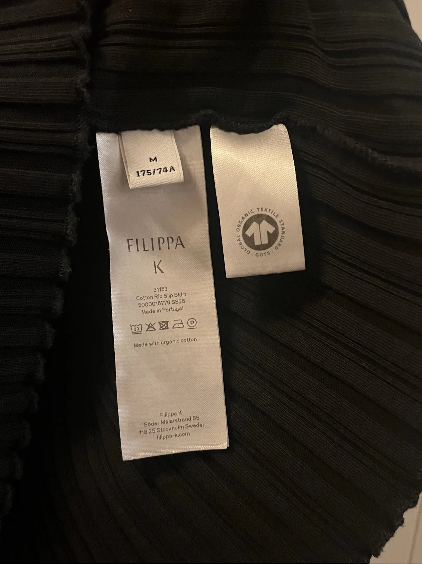 Filippa K Cotton Rib Slip Skirt
