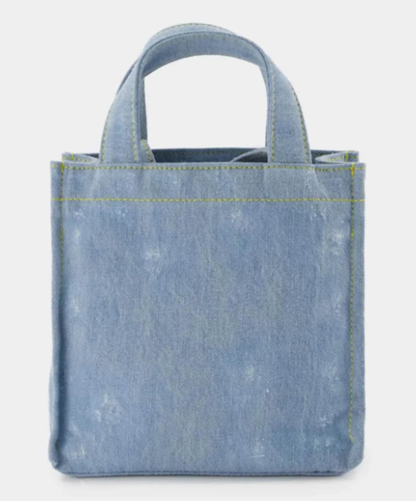 Acne Studios Logo Mini Shopper Destroy Light Blue Handbag
