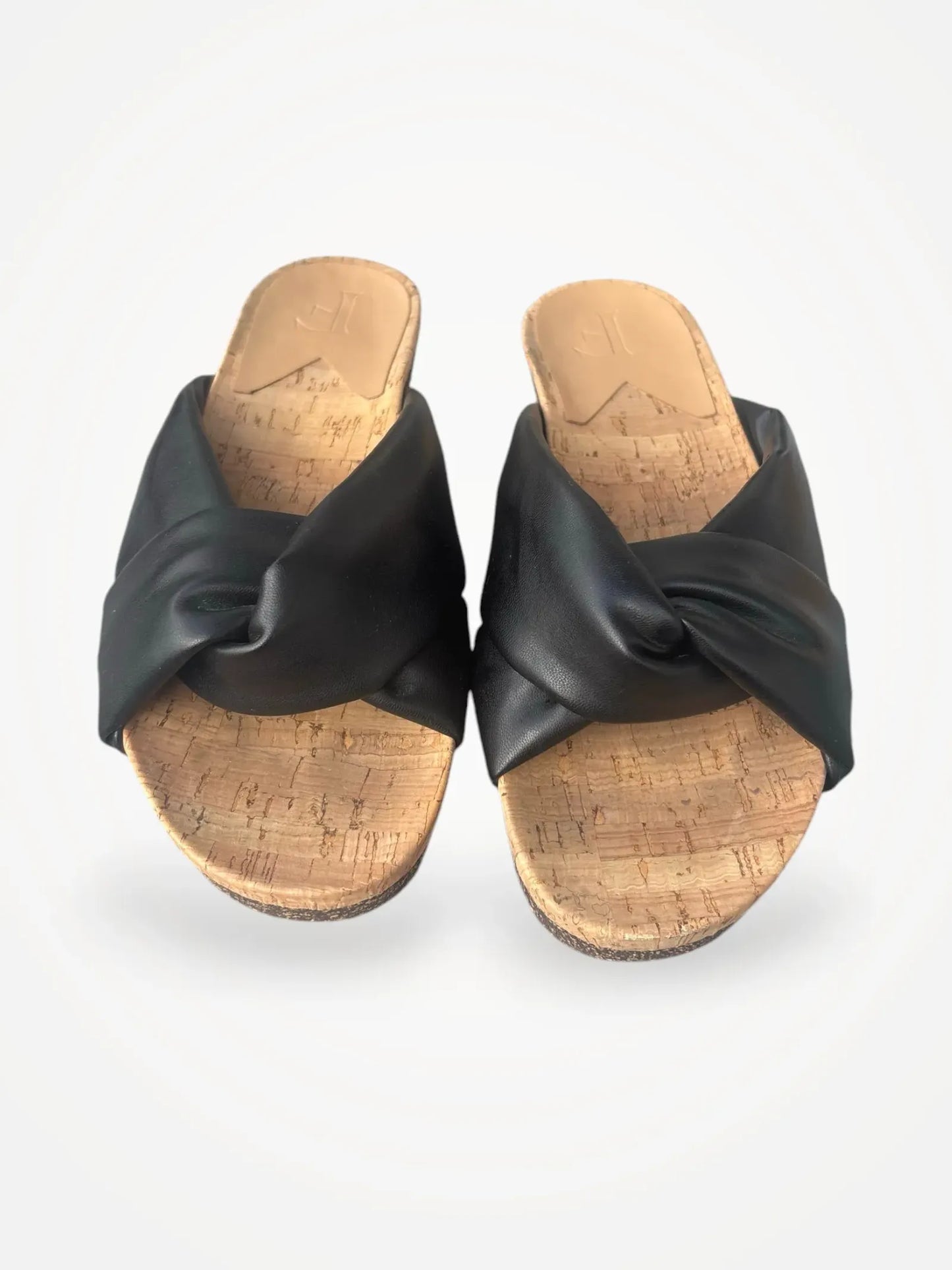 Flattered Lou Vegan Material Black Sandals