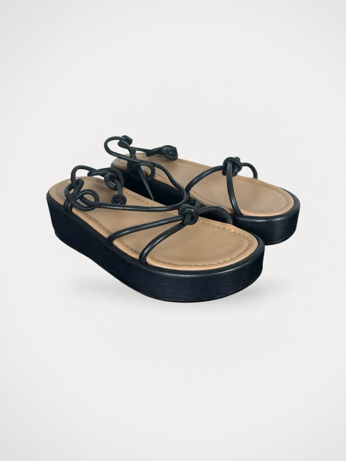 Flattered Heather Leather Black Sandalen