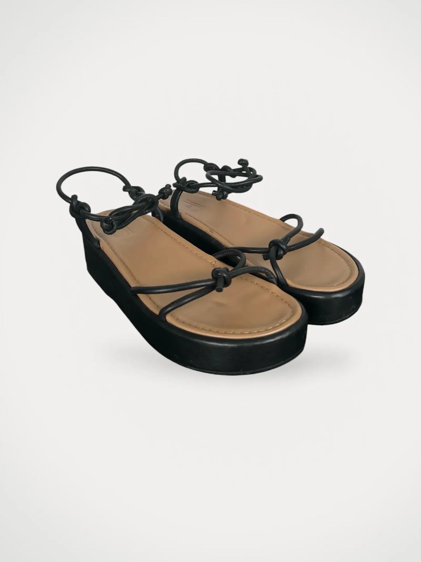 Flattered Heather Leather Black Sandalen