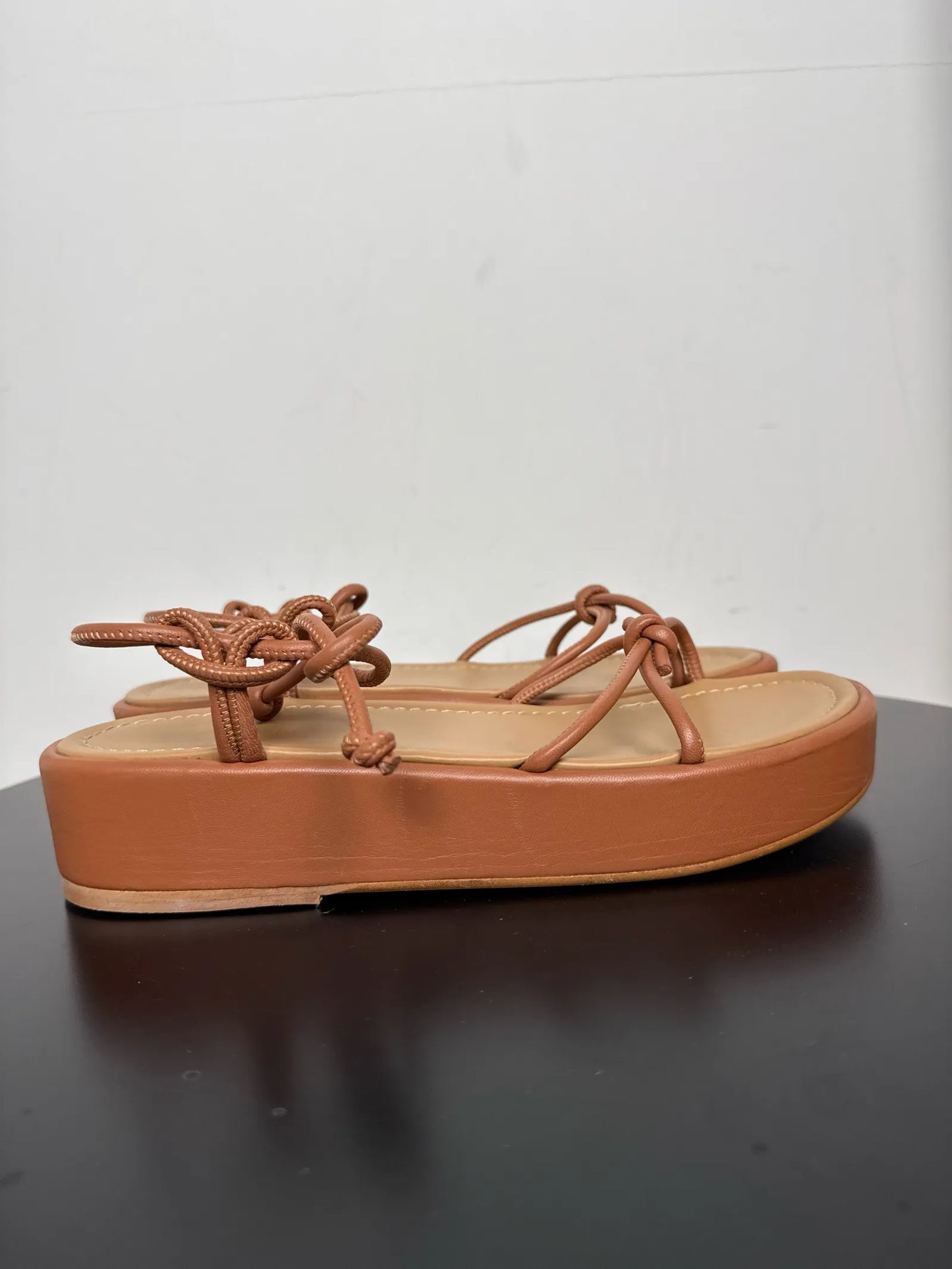 Flattered Heather Cognac Leather Sandals