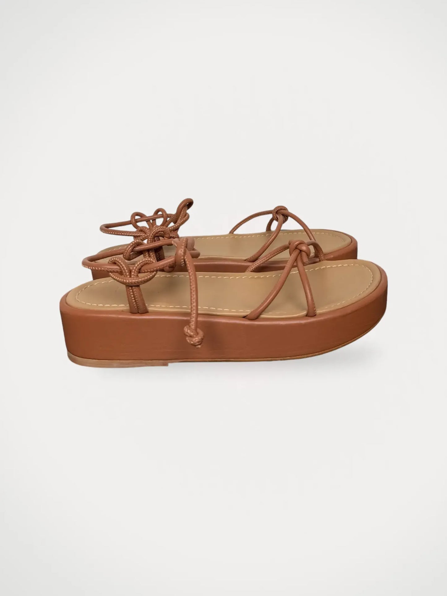 Flattered Heather Cognac Leather Sandals