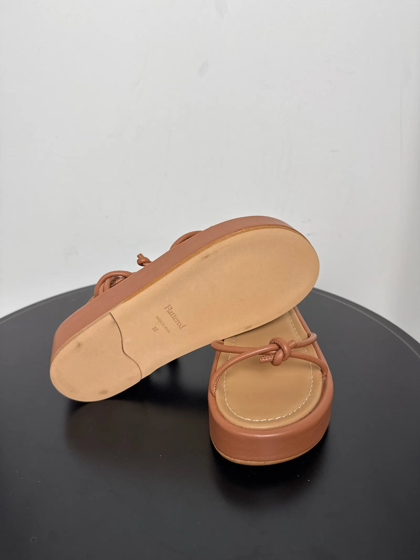 Flattered Heather Cognac Leather Sandals