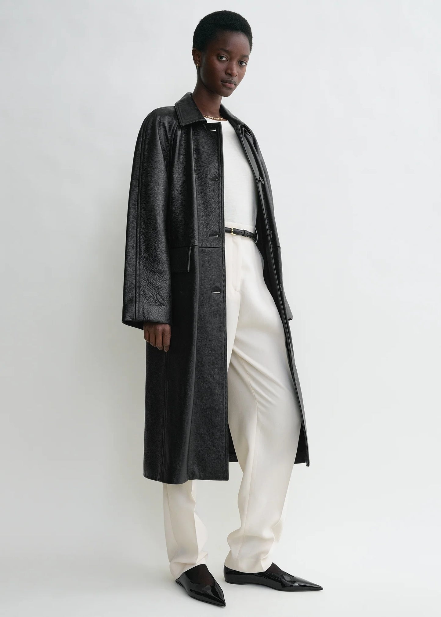 Toteme Raglan-sleeve Leather Coat