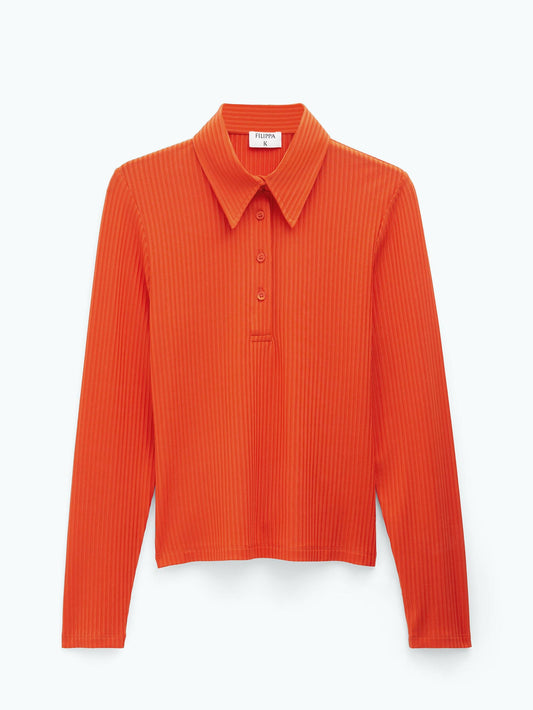 Filippa K Shiny Rib Button Polo Shirt