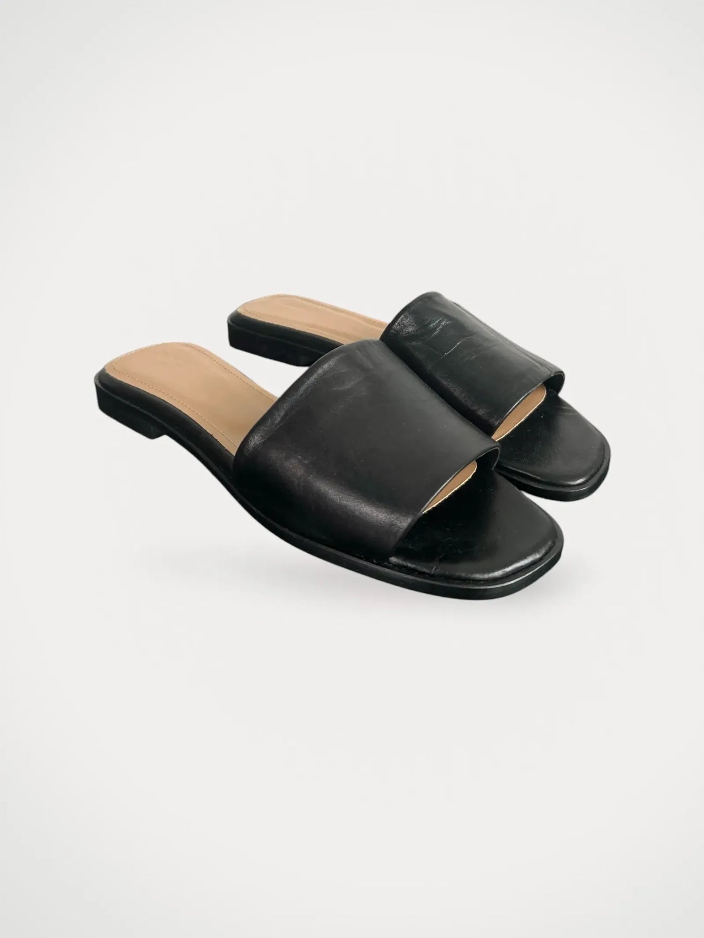 Flattered Mouna Leather Black Sandalen