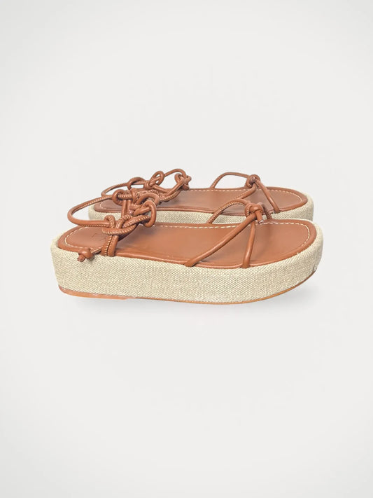 Flattered Heather Cognac Vegan Leather Sandals