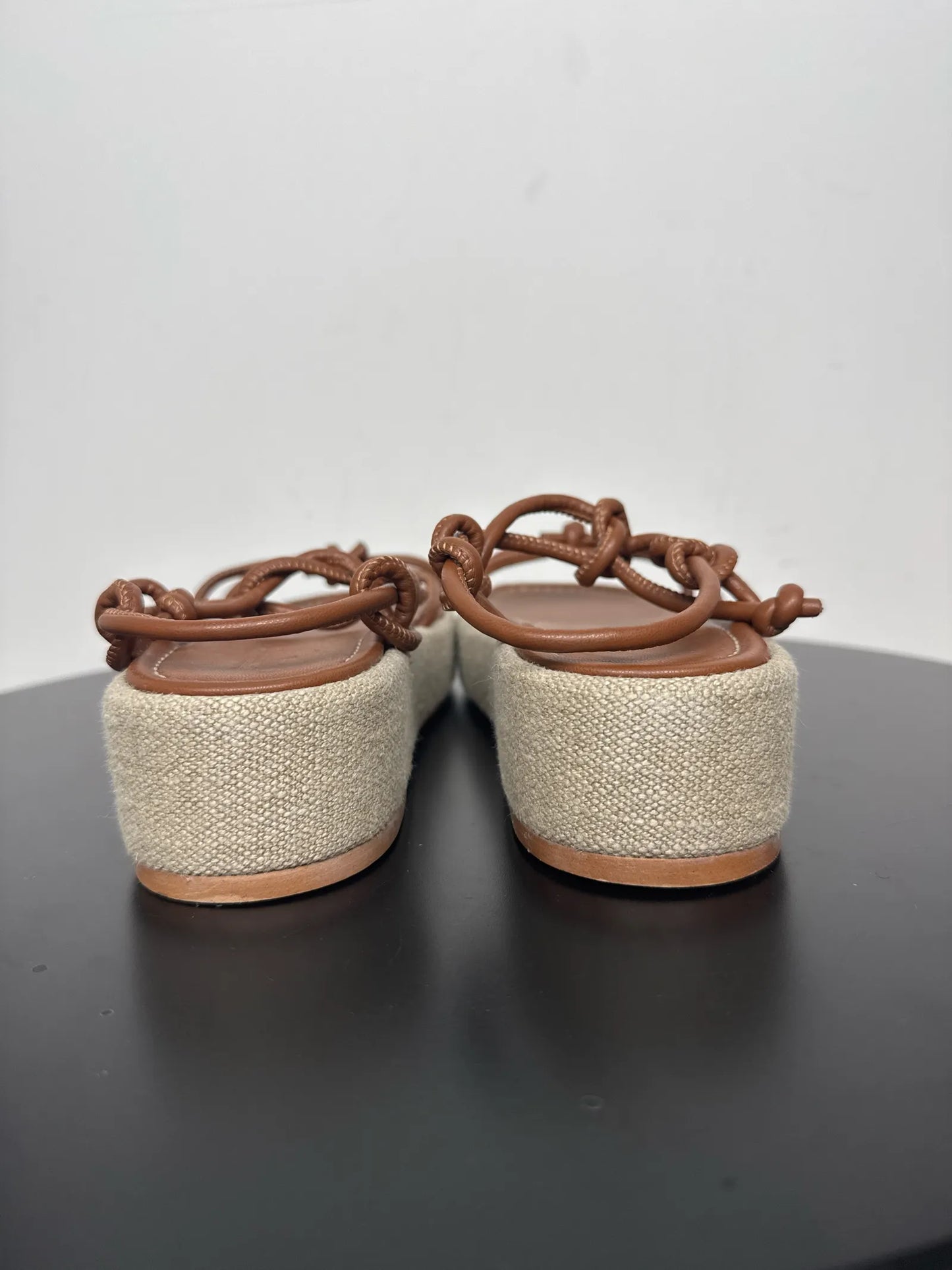 Flattered Heather Cognac Vegan Leather Sandals