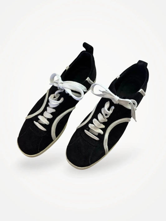 Toteme Trainer Leather Black Sneakers