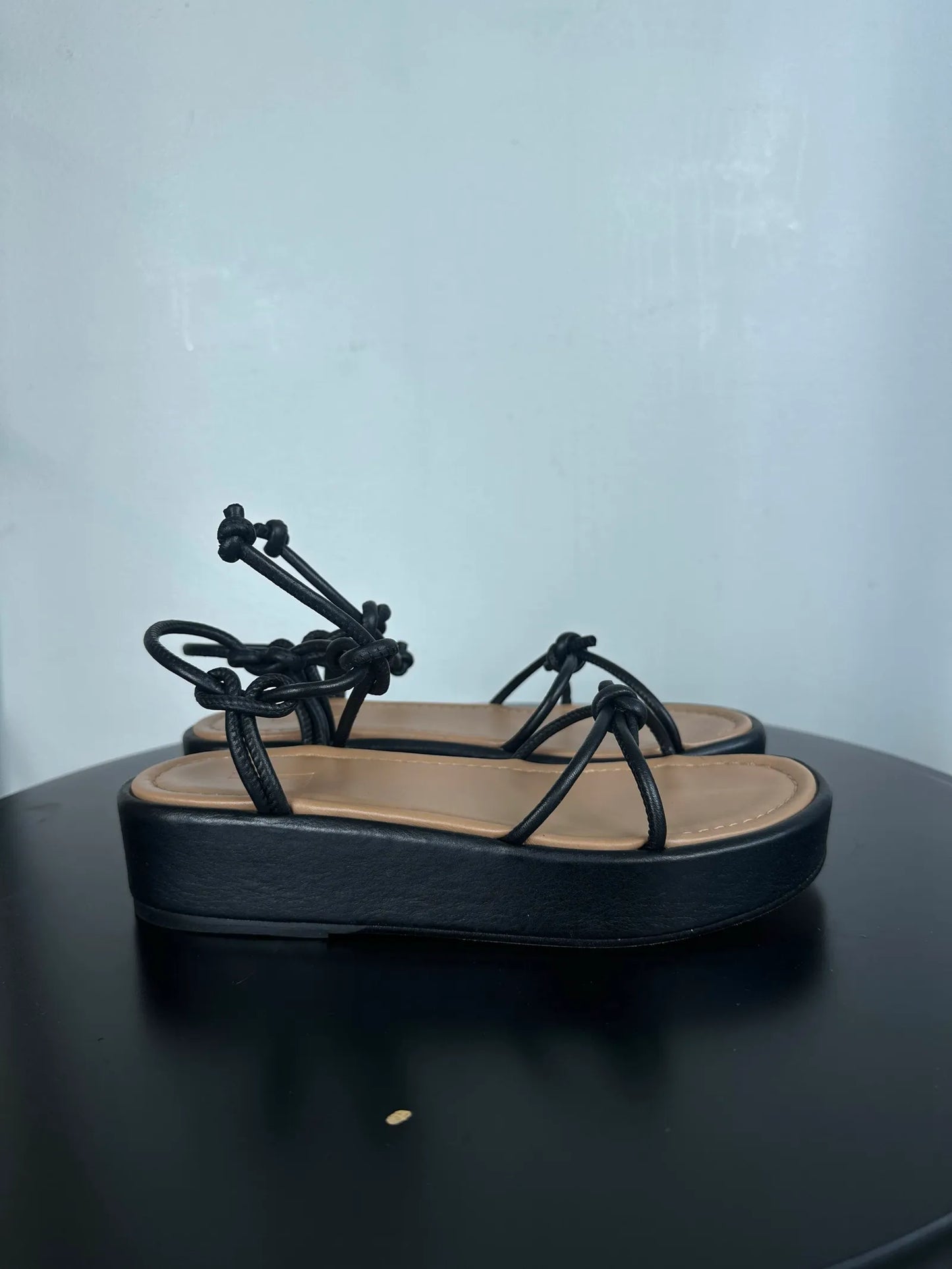 Flattered Heather Leather Black Sandalen