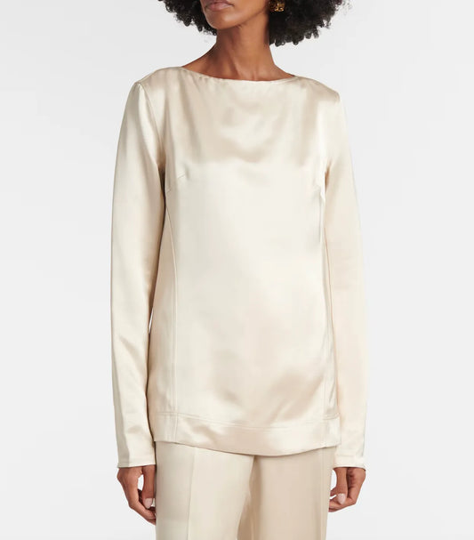 Toteme Long Sleeve Satin Blouse