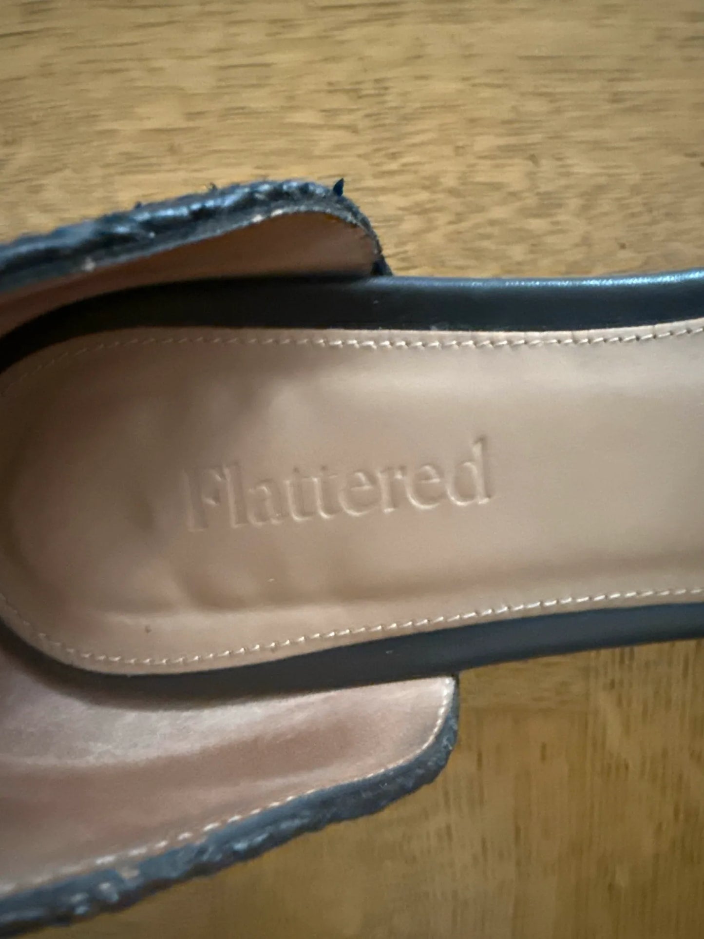 Flattered Frankie Small Weave Black Ballerinas