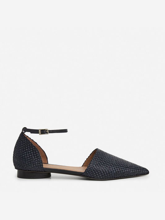 Flattered Frankie Small Weave Black Ballet flats