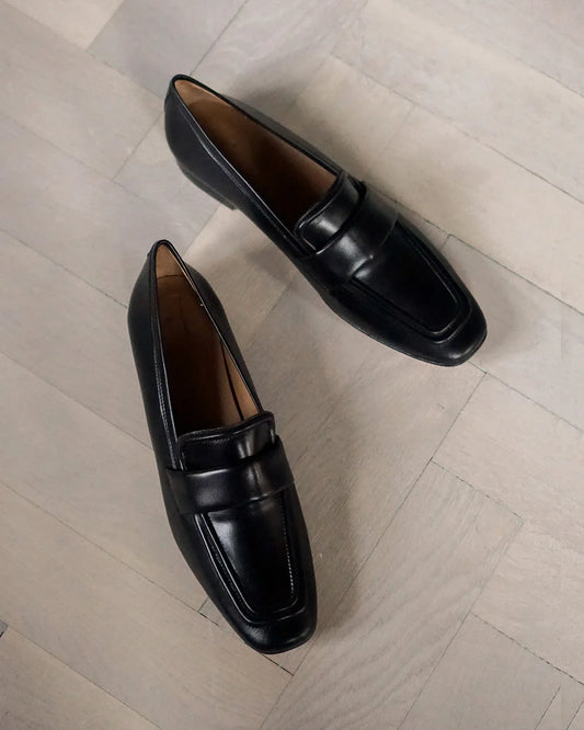 Flattered Vivienne Black Leather Loafers